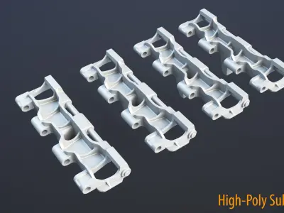 T-55 Tank Tracks 3D model