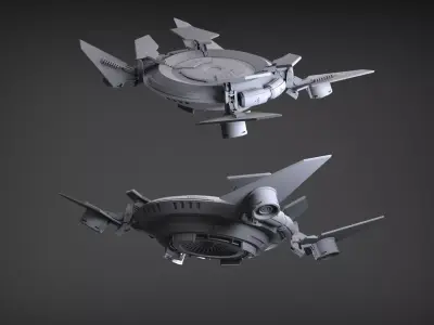 Sci-Fi Flying Platform 3D model
