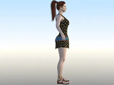 Charlotte Karelian Low-poly 3D model