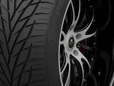 Savini Forged SV-15 Wheel and Tire 3D model