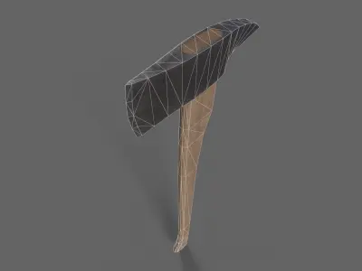 PBR Fire Axe V2b Low-poly 3D model