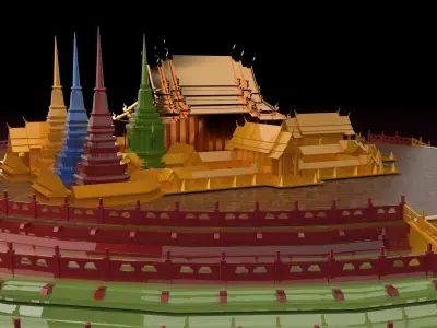Chinese ancient temple 3D model