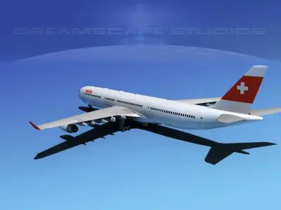 Airbus A340-600 Swiss Air 3D model