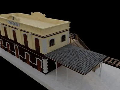 Colonial Metro Train Station and Waiting Area 3D model