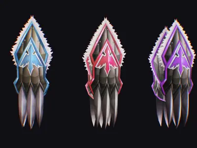 Claw Hand Glove Weapon Blade Cutting Edged Claws Wedge Low-poly 3D model