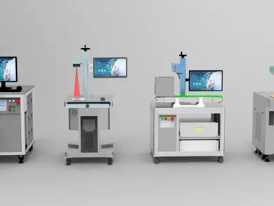 Optical fiber laser marking machines Assembly 3D model