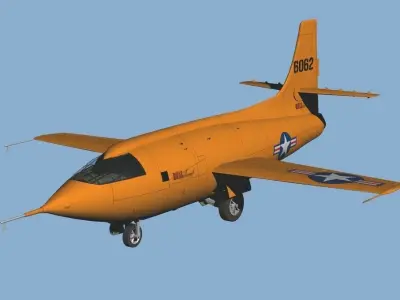 Bell X-1 Rocket Experimental Aircraft and Moat Base Modified 3D model