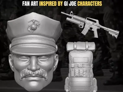 Leatherneck Kit 3D printable Files For Action Figures 3D print model
