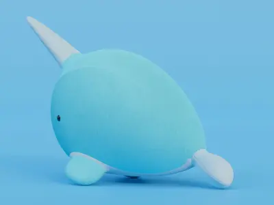 Cute plushie or doll with baked pbr textures Low-poly 3D model