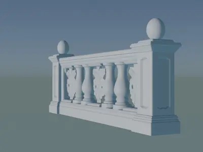 Classic Renaissance Cement Balustrade 3D print model