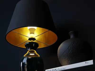  Eno Ceramic Danteur Peacock Shade Lamp Model, Black 