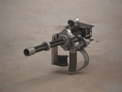 Deck Minigun Low-poly 3D model
