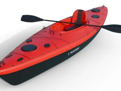 Sea Kayak Low-poly 3D model