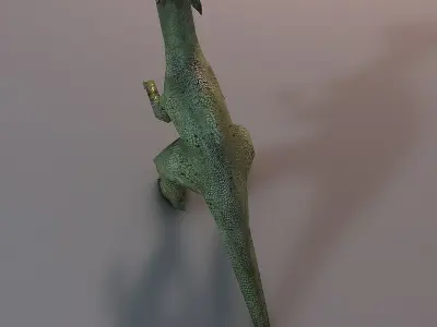 Low poly dinosaur Parasaurolophus Low-poly 3D model