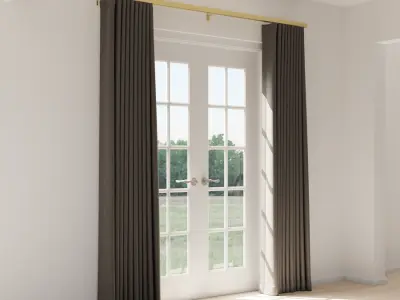  Ripple Fold Open Curtains Model, Gray 