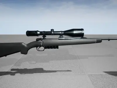 Hunting Rifle Pack Low-poly 3D model