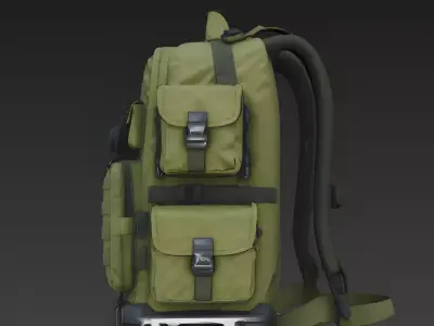 Realistic Tactical Survival Backpack 3d model Low-poly 3D model