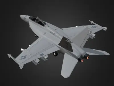 F18 Super Hornet Low-poly 3D model