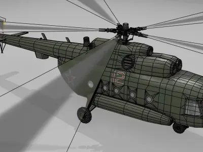 Mil mi 8 low poly animated Low-poly 3D model