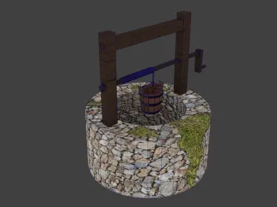 Simple Medieval Well Low-poly 3D model