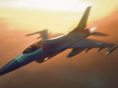 Jet F-16 Low-poly 3D model