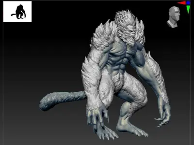 monkey variation Rage beast animal east ancient 3D model
