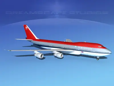 Boeing 747-100 Northwest Airlines 3D model
