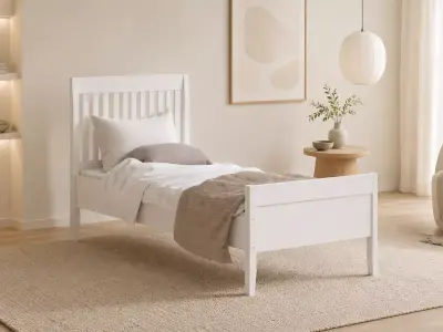 Modern Wooden Single Bed  Twin Bed Furniture - MorisonDesign  Free low-poly 3D model