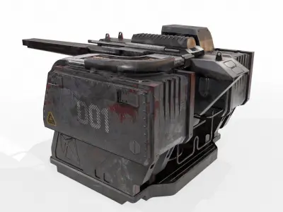 sci fi cannon  Low-poly 3D model