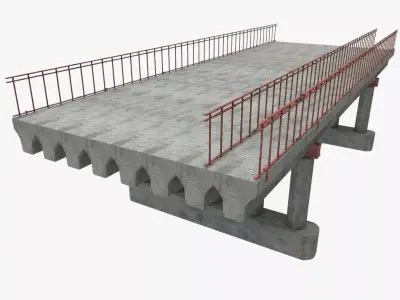 concrete bridge blocks 3D model