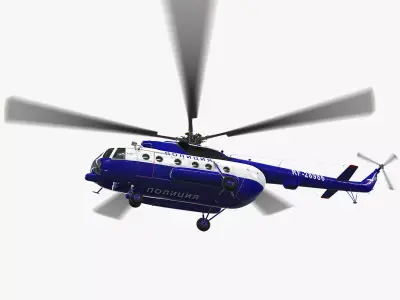 Mi-8AMT Russian Police Animated Low-poly 3D model