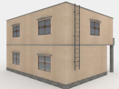 Residential Building - Town House Free low-poly 3D model