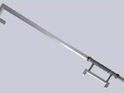 Hook sword Low-poly 3D model 4