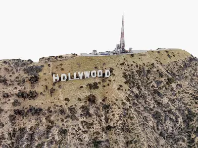 Hollywood Sign Low-poly 3D model