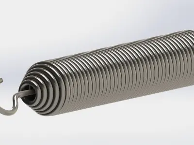 Spring with Swivel Hook 3D model