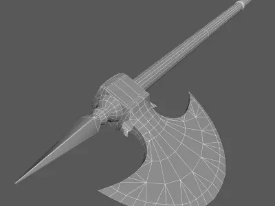 Indopersian battleaxe 3D model