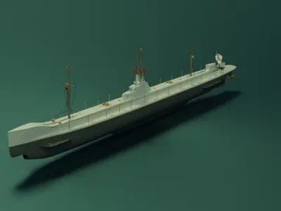 SMS U1 u boat Tex Low-poly 3D model