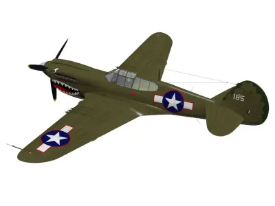 Curtiss P-40M Warhawk 3D model