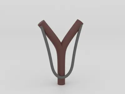 Stylized Cartoon Slingshot Game-Ready 3D Model Low-poly 3D model