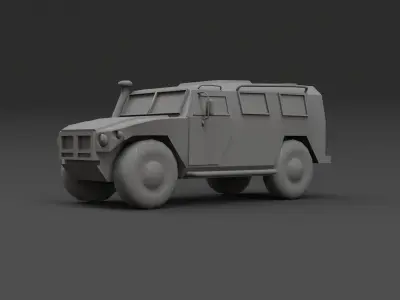 Military armoured vehicle kit 01 Low-poly 3D model