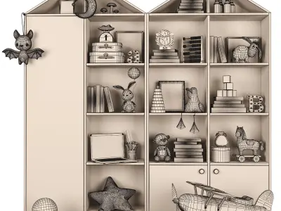 Kids room furniture and decor 1 3D model