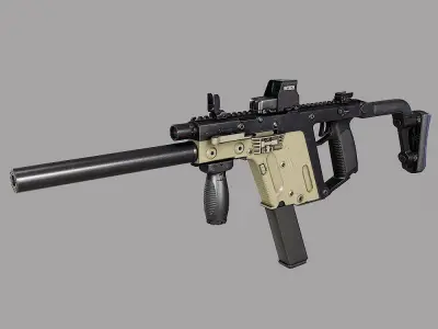 Kriss vector gun weapon PBR realistic 3d model Low-poly 3D model