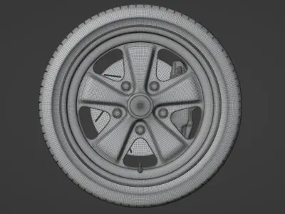 Porsche 911 S rim with Pirelli P Zero tire 3D model