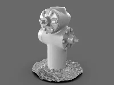Yellow Fire Hydrant 3D model