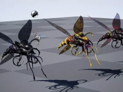Flying insect remastered Low-poly 3D model