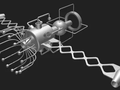 Alien satellite Sci Fi concept Free 3D model