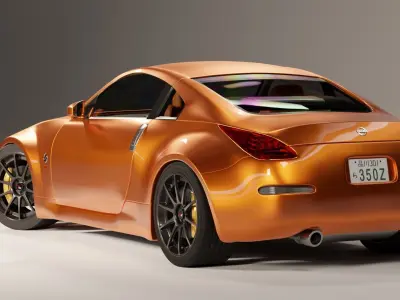 Nissan 350z Japanese Sports Coupe With Interior Model Free 3D model