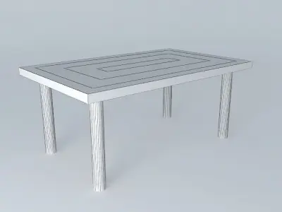Table wooden dining Free 3D model purchase