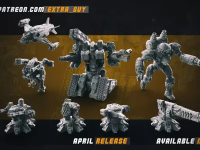 ExtraGuy April Batch Mech Bundle 3D Printable 3D print model
