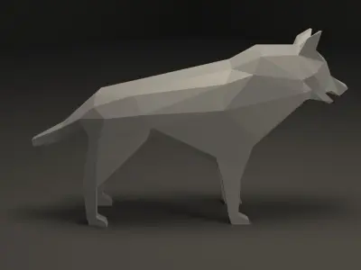 Low Poly Wolf Low-poly 3D model